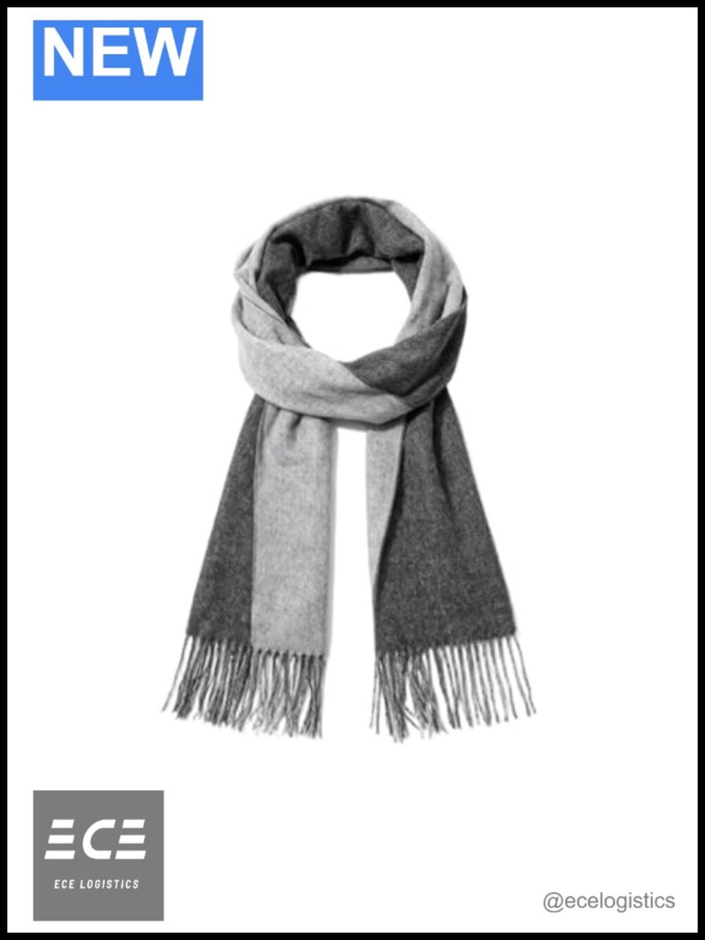 Pure Wool Winter Scarf Double-Sided Reversible Cold Weather Wrap